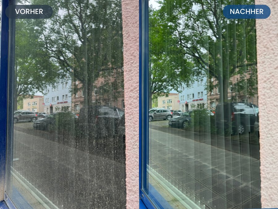 Vorher Nachher Fensterglas